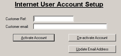 Internet user account setup